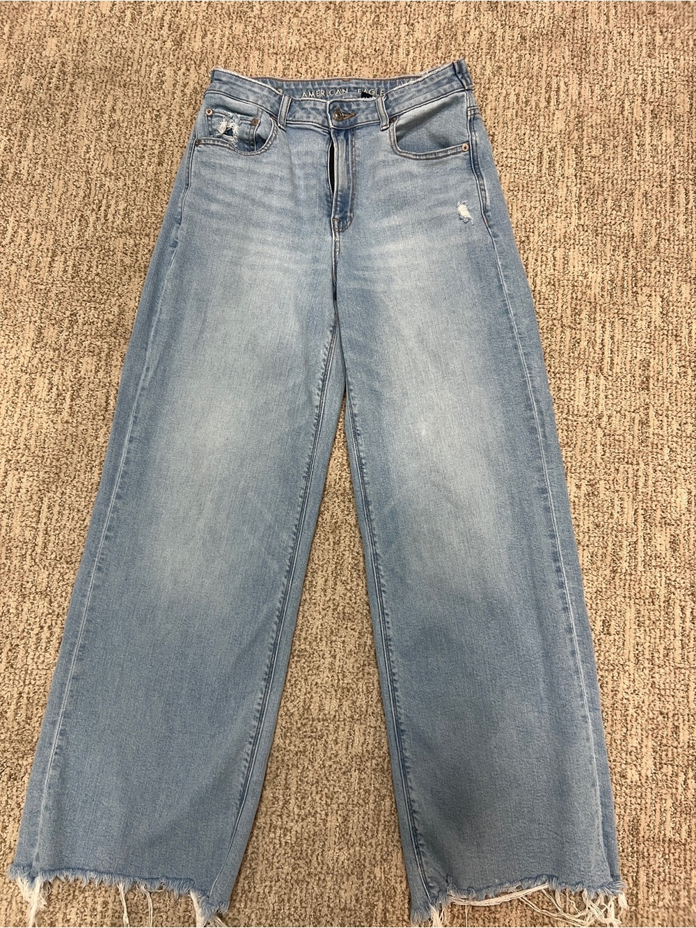 American Eagle Outfitters Light Wash Wide-Leg Jeans